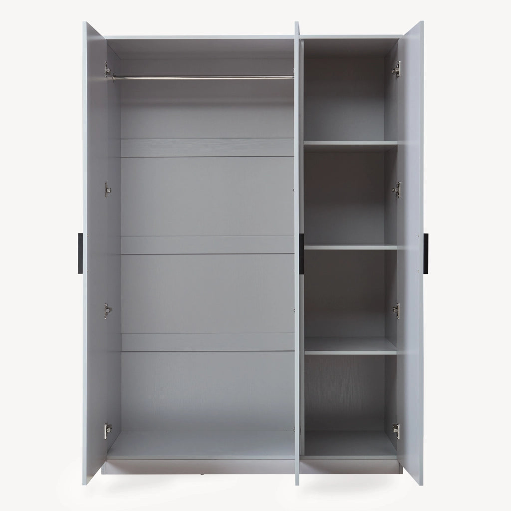 Armadio Guardaroba Eiselfing con 4 Scomparti 176 x 120 x 52 cm Grigio [en.casa]