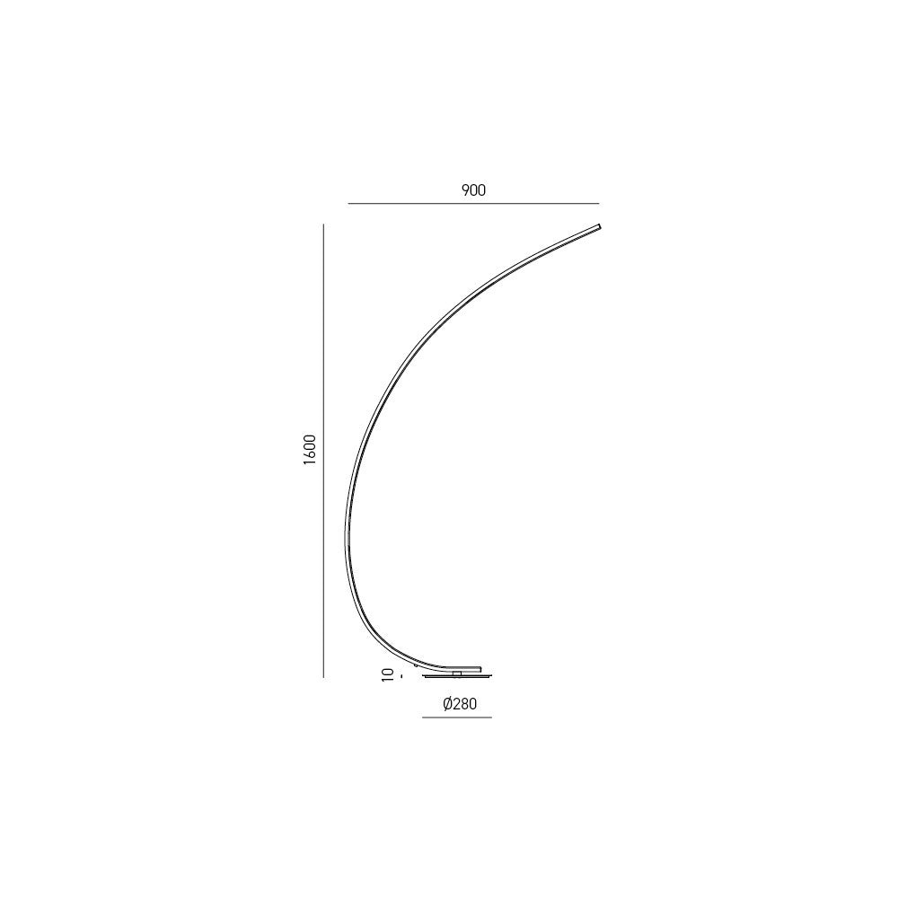 Lampada da terra IOLE P/T - Struttura in alluminio oro spazzolato, LED 30W 1100lm 3000K, Dimmerabile Push integrato - Design Minimalista Gealuce