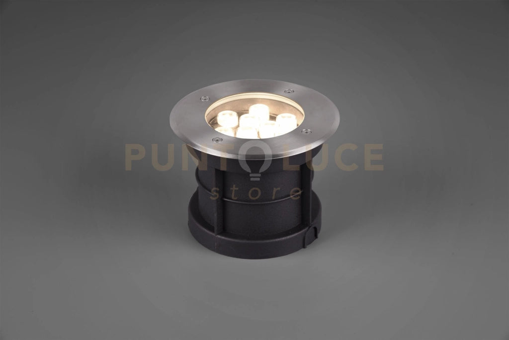 BELAJA FARO SEGNAPASSI INCASSO CARRABILE LED DA ESTERNO TONDO ACCIAIO SATINATO MAX 2.000KG IP65 D.17CM 3000k 900lm 8W