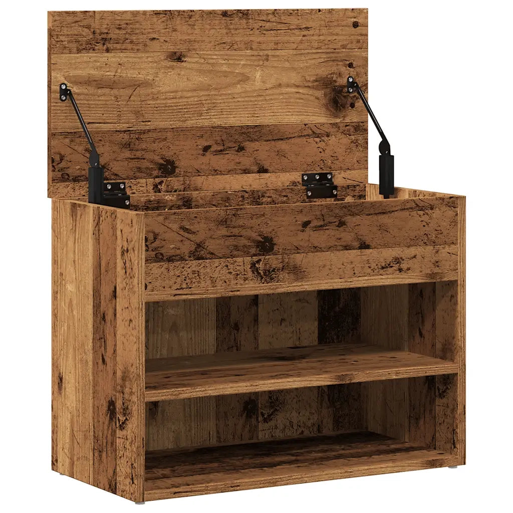 Scarpiera Legno Antico 60x30x45 cm in Legno Multistrato 856754