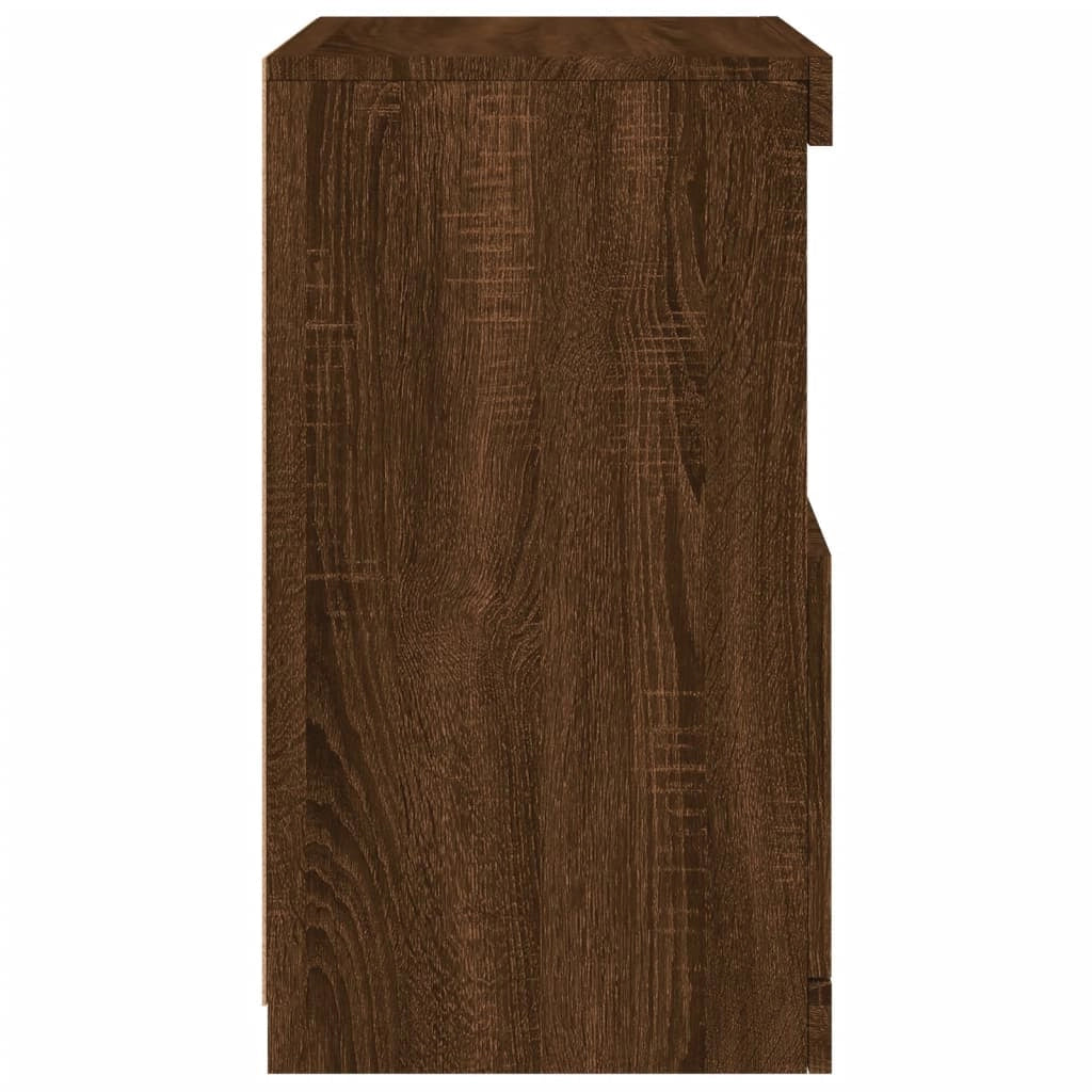 Credenza cassettiera armadio mobile contenitore organizer per cucina soggiorno salotto con luci LED 41 x 37 x 67 cm marrone 02_0029924