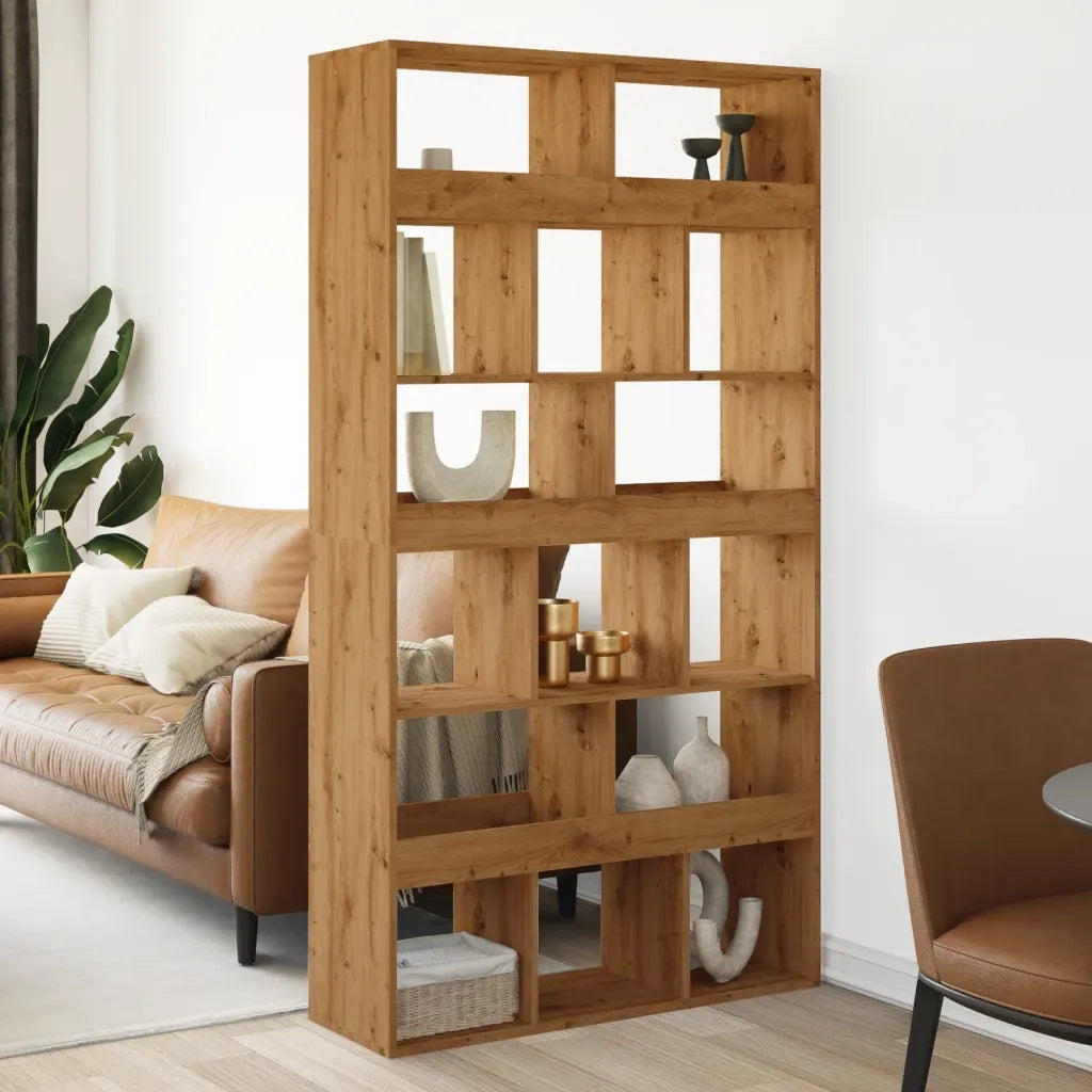 Libreria-Scaffale per Libri-Mobile di Stoccaggio Rovere Artigianale 100x33x187,5 cm in Truciolato