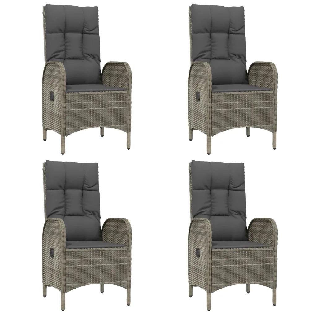 Set da Pranzo da Giardino 7 pz con Cuscini in Polyrattan Grigio 3185036