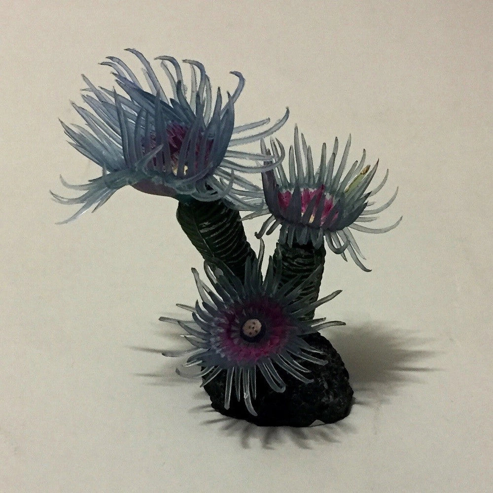 Trade Shop - Pianta Corallo Artificiale Finto Per Decorazione Acquario Blu Viola Vasca Pesci -