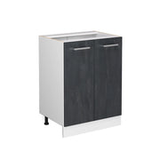 Mobiletto base cucina R-Line Calce nera/Bianco 60 cm senza piano di lavoro Vicco