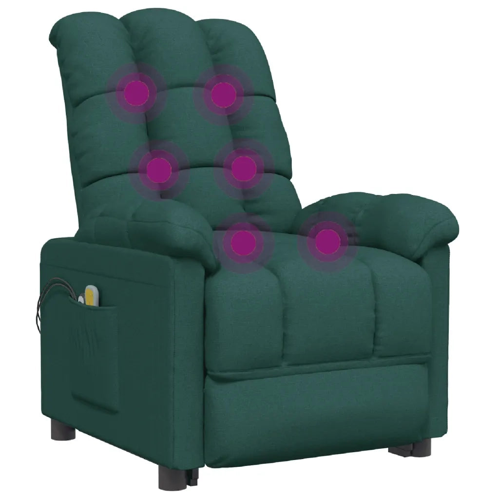 Poltrona Elettrica Massaggiante Verde Scuro in Tessuto cod mxl 31832
