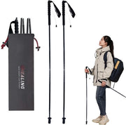 Trekkingstanglie Carbonio, Set da 2, Staffe da Campeggio Ultralighe, Opnebbiabile, con Guancette in Gomma, per Escursionismo, Campeggio e Trekking (110cm)