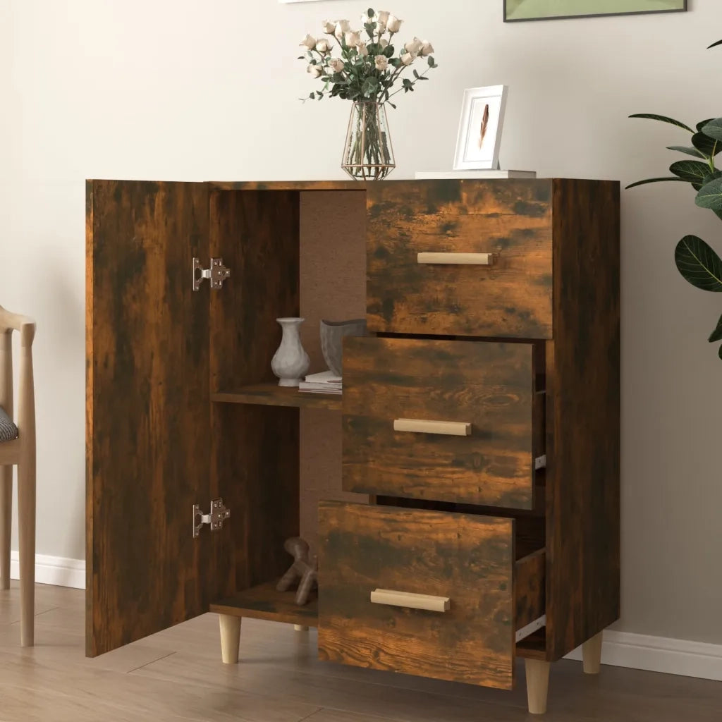 Credenza-Buffet-Armadio da cucina Rovere Fumo 69,5x34x90 cm in Legno Multistrato 530640