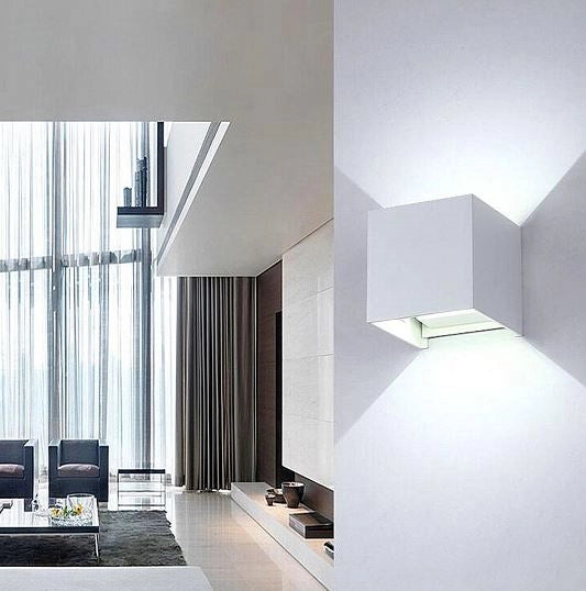 Applique led cubo Up Down 6w Doppia Emissione bianco luce fredda 6500K