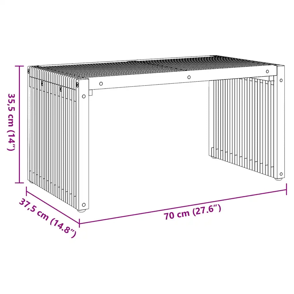 Tavolo Laterale da Giardino Marrone 70 x 37,5 x 35,5 cm 42006354