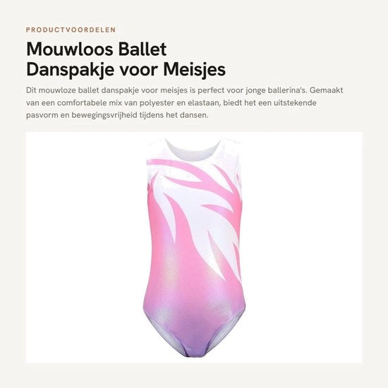 Kit di ginnastica per bambine - Abbigliamento da balletto - Leggero - Velocemente asciugante - Rosa 150 per bambine di 12-14 anni