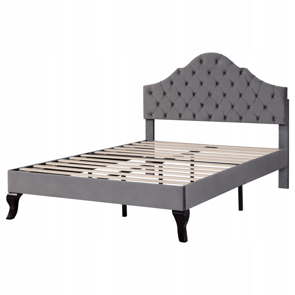 Letto singolo 140x200 - Xylo - Testiera regolabile, grigio