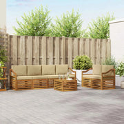 Set di divani da esterno 7 pz Naturale e Beige 3374428