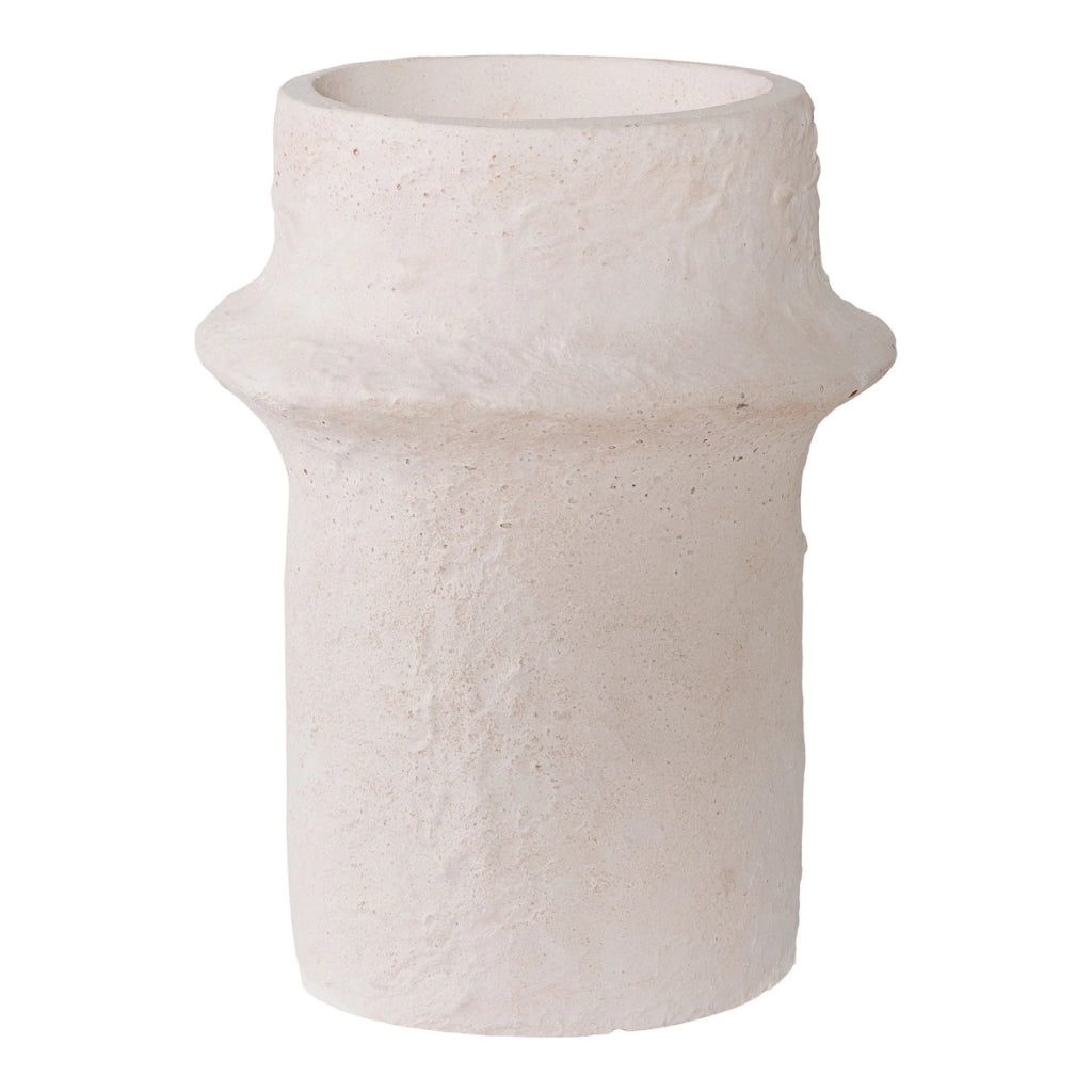 Portacandela Noah, Bianco, Cemento, 10,6x10,8x8,2 cm
