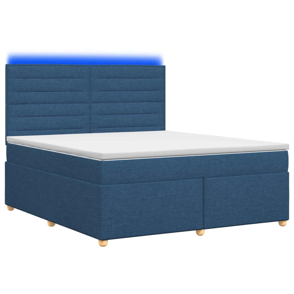 Letto box spring con materasso Blu 140 x 190 cm Tessuto 3455342