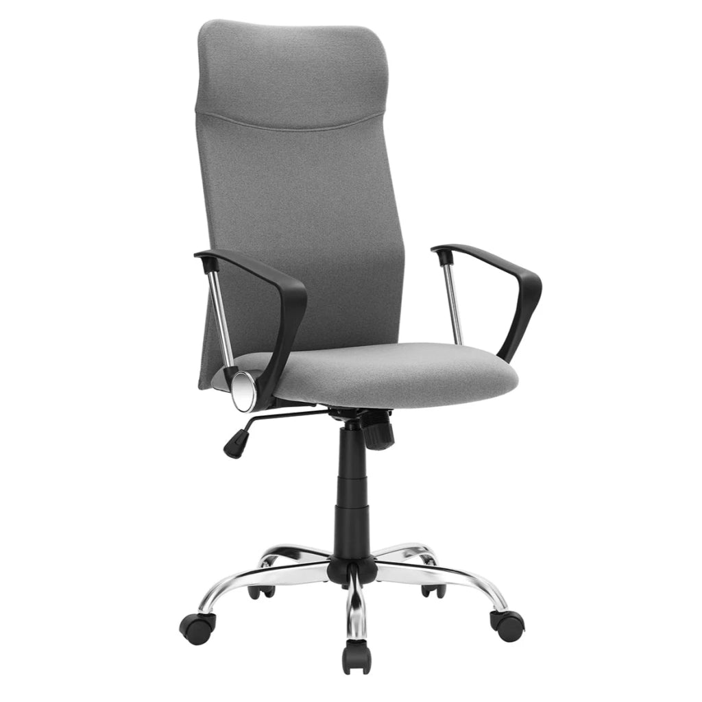 Sedia da ufficio sedia ergonomica seduta girevole imbottita rivestimento in tessuto altezza regolabile meccanismo di inclinazione capacità di carico 120 kg grigio 12_0005876