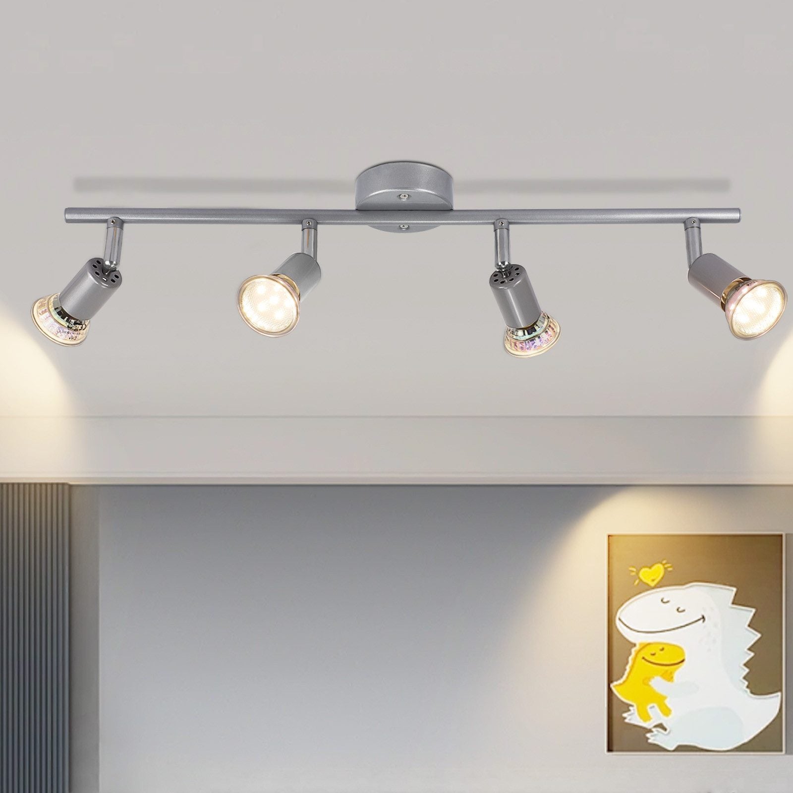 ZMH Faretto da soffitto 4 fiamme GU10 moderni per corridoio con lampadine incluse
