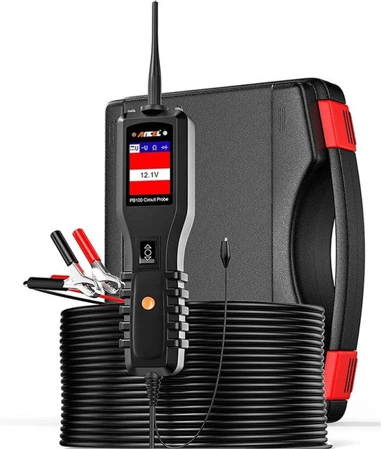 Testatore di circuito auto - PB100 - 24V - Display a colori TFT - Kit di sonde per circuito di alimentazione - Voltmetro digitale - Nero
