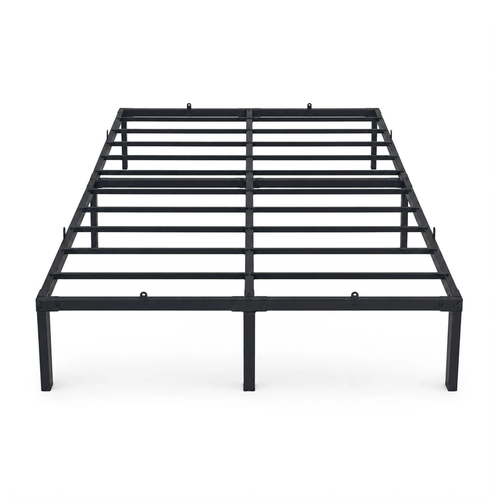 Struttura Letto Pieghevole in Metallo Rete a Doghe 140x190 cm Nero Letto per Ospiti 9 Gambe 20 Doghe