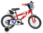 Bicicletta per Bambini 14" Rocket Freni Caliper e Stabilizzatori in Acciaio Hi-Ten Rosso