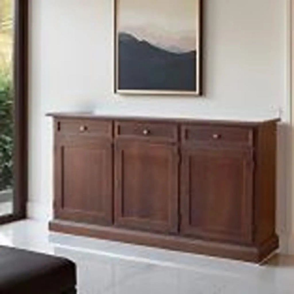 Credenza madia buffet in legno arte povera 3 ante mod Martini noce scuro