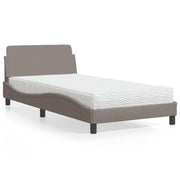 Letto con Materasso Dover Tortora 100x200 cm in Tessuto