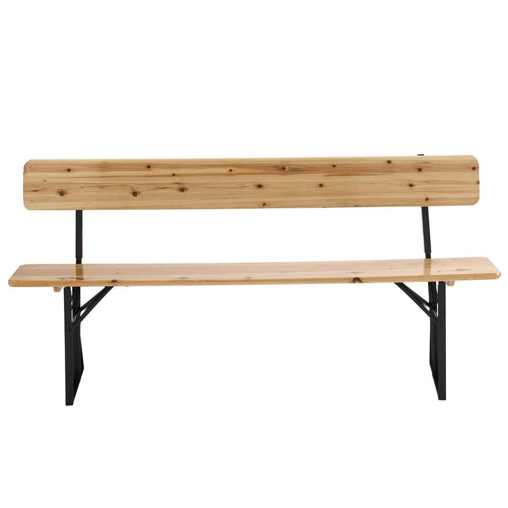Oviala - Set di 2 panche pieghevoli in legno da birreria con schienale