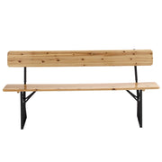 Oviala - Set di 2 panche pieghevoli in legno da birreria con schienale