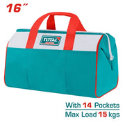 Borsa porta attrezzi da 15Kg con telaio rigido e tracolla TOTAL - THT261625