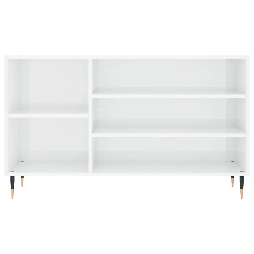 Scarpiera Bianco Lucido 102x36x60 cm in Legno Multistrato 831406