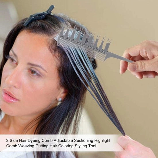 Accessori per capelli professionale a doppia faccia - antistatico - a carbonio - leggero - con denti di rastrellamento regolabili