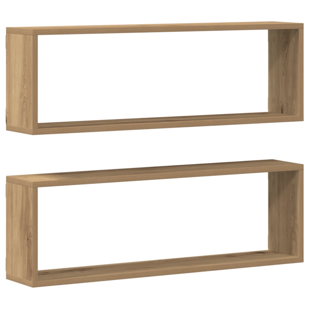 Mensole a parete  2 pezzi in rovere artigianale 80x15x26 cm in legno ingegnerizzato