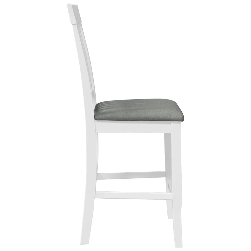 Sgabelli da Bar con Cuscini 2 pz Bianco Legno Massello di Hevea 4102572