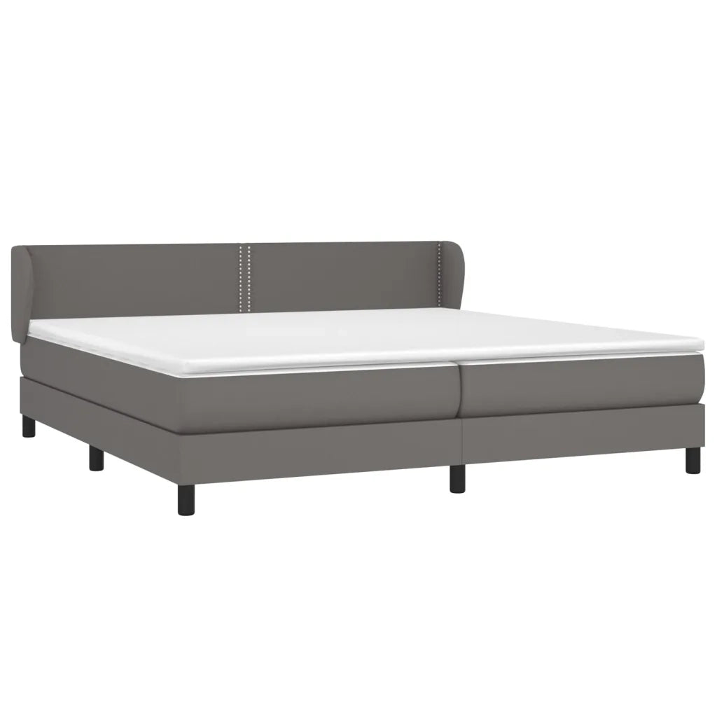 Giroletto a Molle con Materasso Grgio 200x200 cm in Similpelle