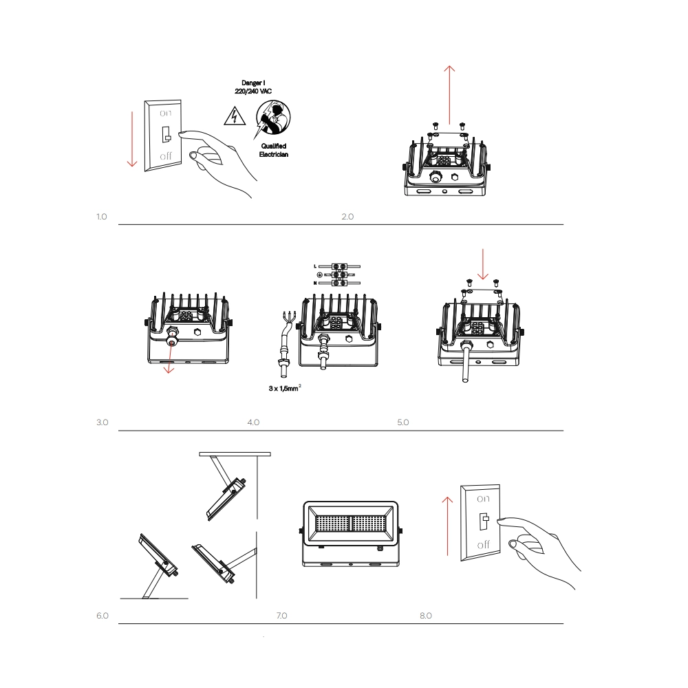 Proiettore LED da esterno Polaris 150W CCT IP65 120° - 3000K/4000K/5000K - Bianco opaco Beneito & Faure