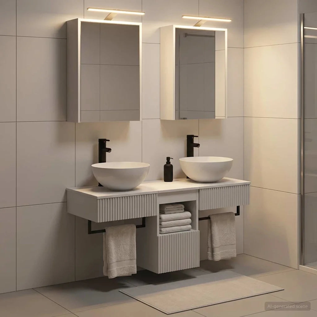 Set di Armadi da Bagno 5 pcs Bianco 43 x 16 x 62,5 cm 3406279