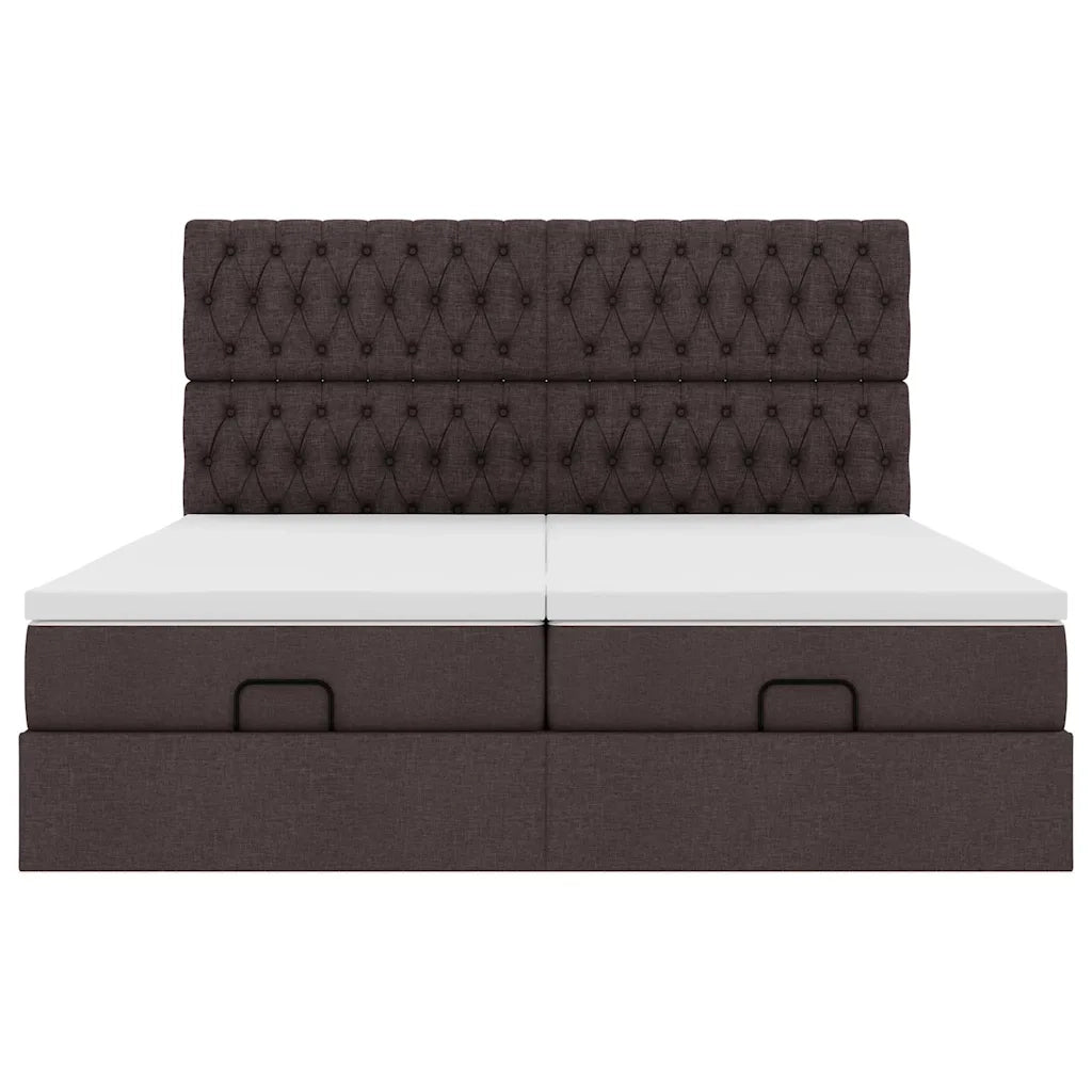 Struttura Letto Pouf con Materassi 200x200 cm in Tessuto 3314572