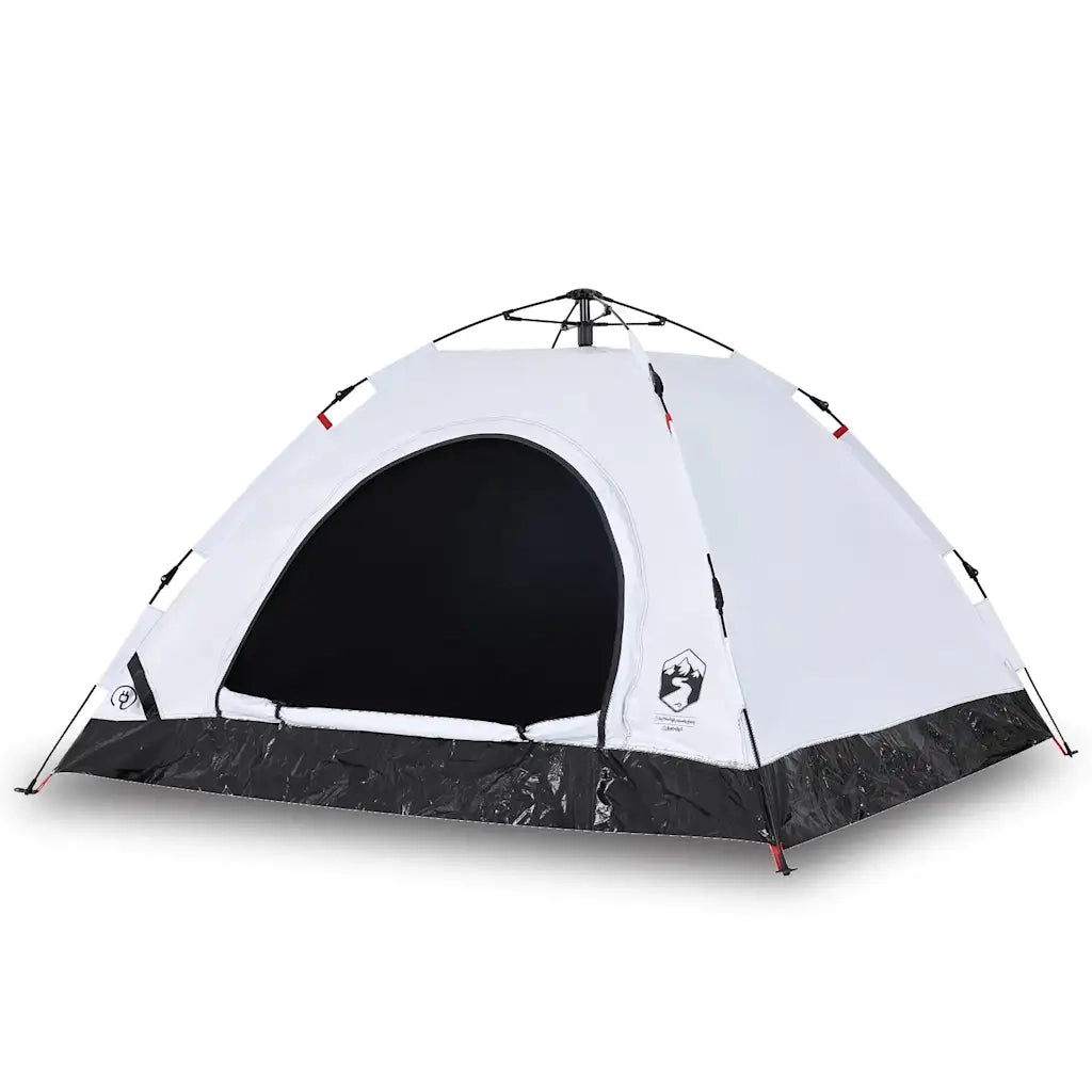 Tenda per 5 Persone-Tenda da campeggio Bianca Tessuto Oscurante a Rilascio Rapido
