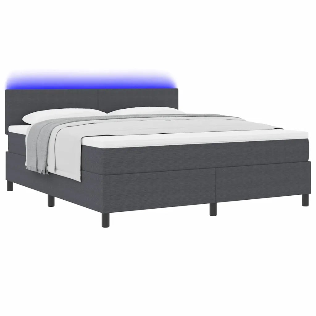Letto a Sorgente LED Grigio Scuro e Bianco 180 x 200 cm 3337612