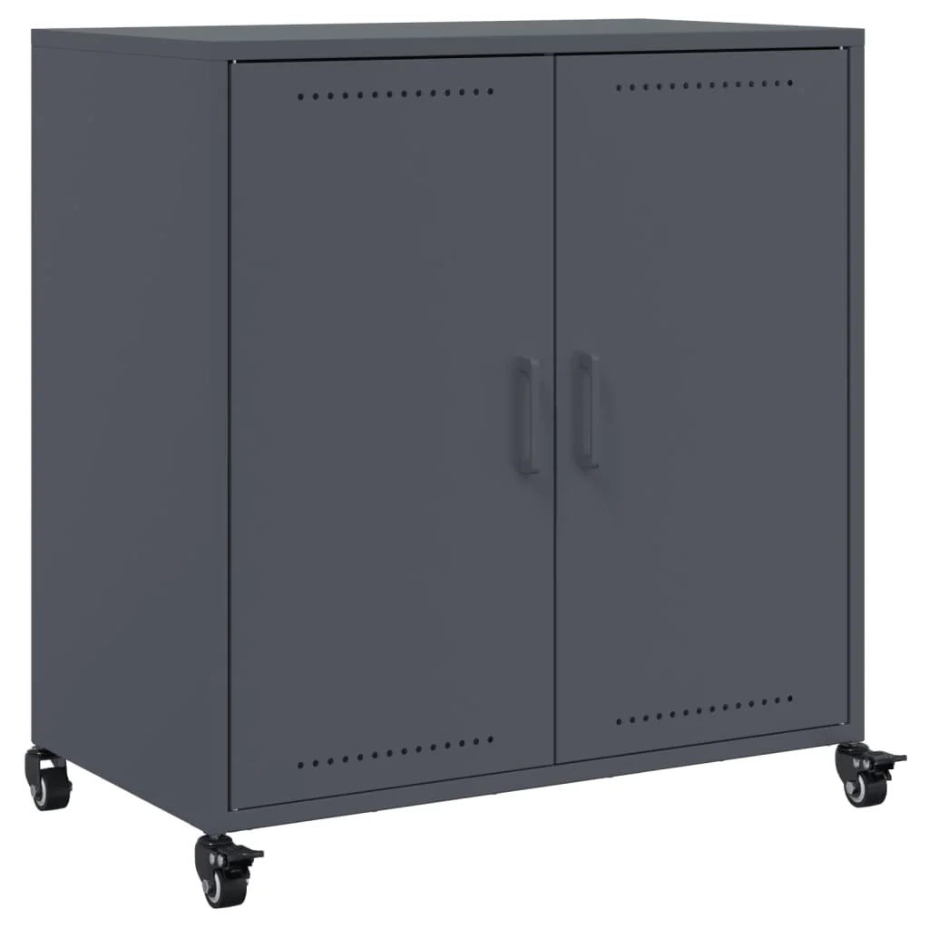 Buffet credenza cassettiera mobiletto mobile contenitore organizer per cucina soggiorno salotto 68,5 x 39 x 72 cm acciaio antracite 02_0029704