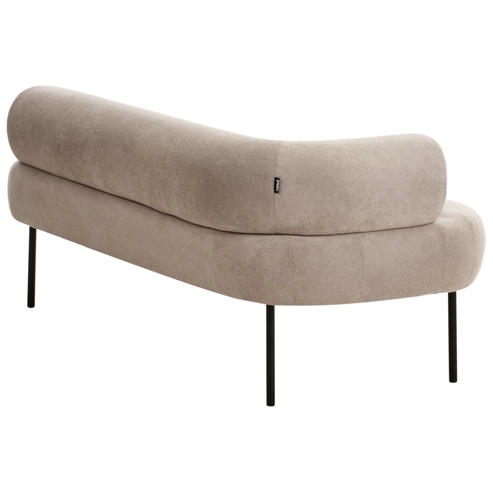Chaise Lounge Tortora Sinistra in tessuto poliestere con cuscini decorativi Gambe in metallo Soggiorno di design moderno