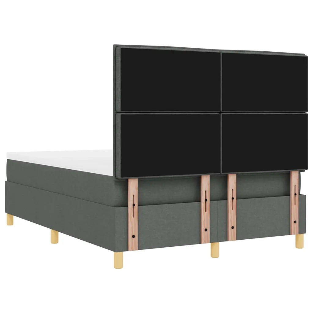 Letto a molle con materasso Grigio scuro 140 x 200 cm Tessuto 3339547