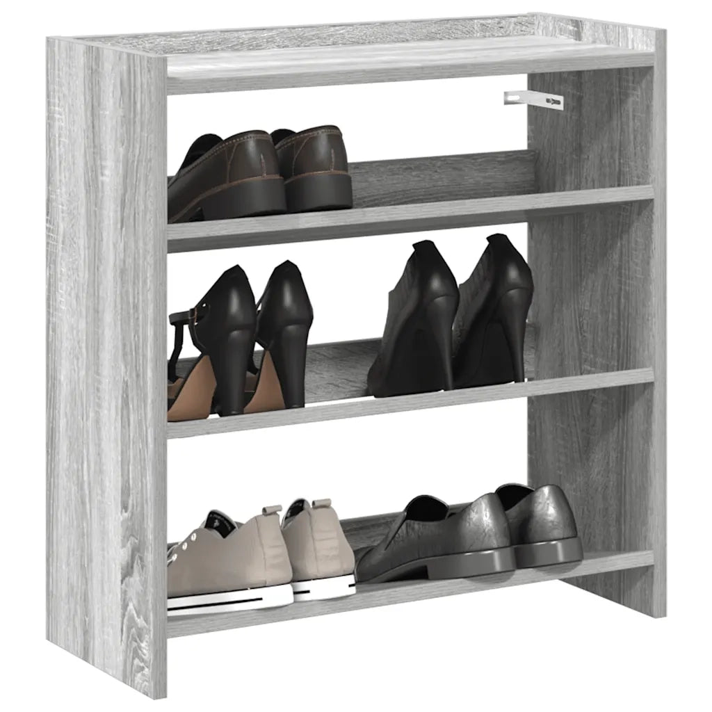 Scarpiera-Scaffale per scarpe Grigio Sonoma 60x25x62 cm in Legno Multistrato