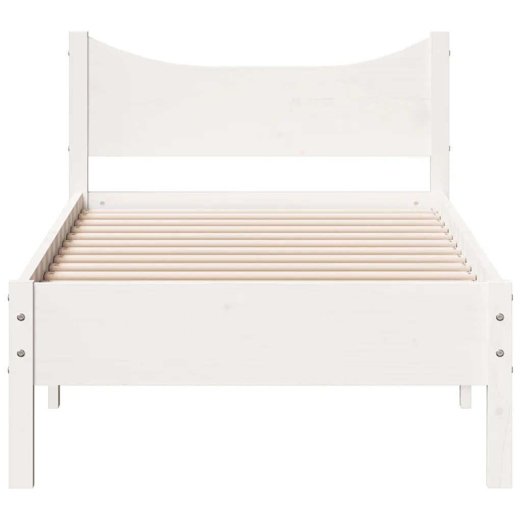 Letto senza Materasso Bianco 90x200 cm Legno Massello di Pino 844738
