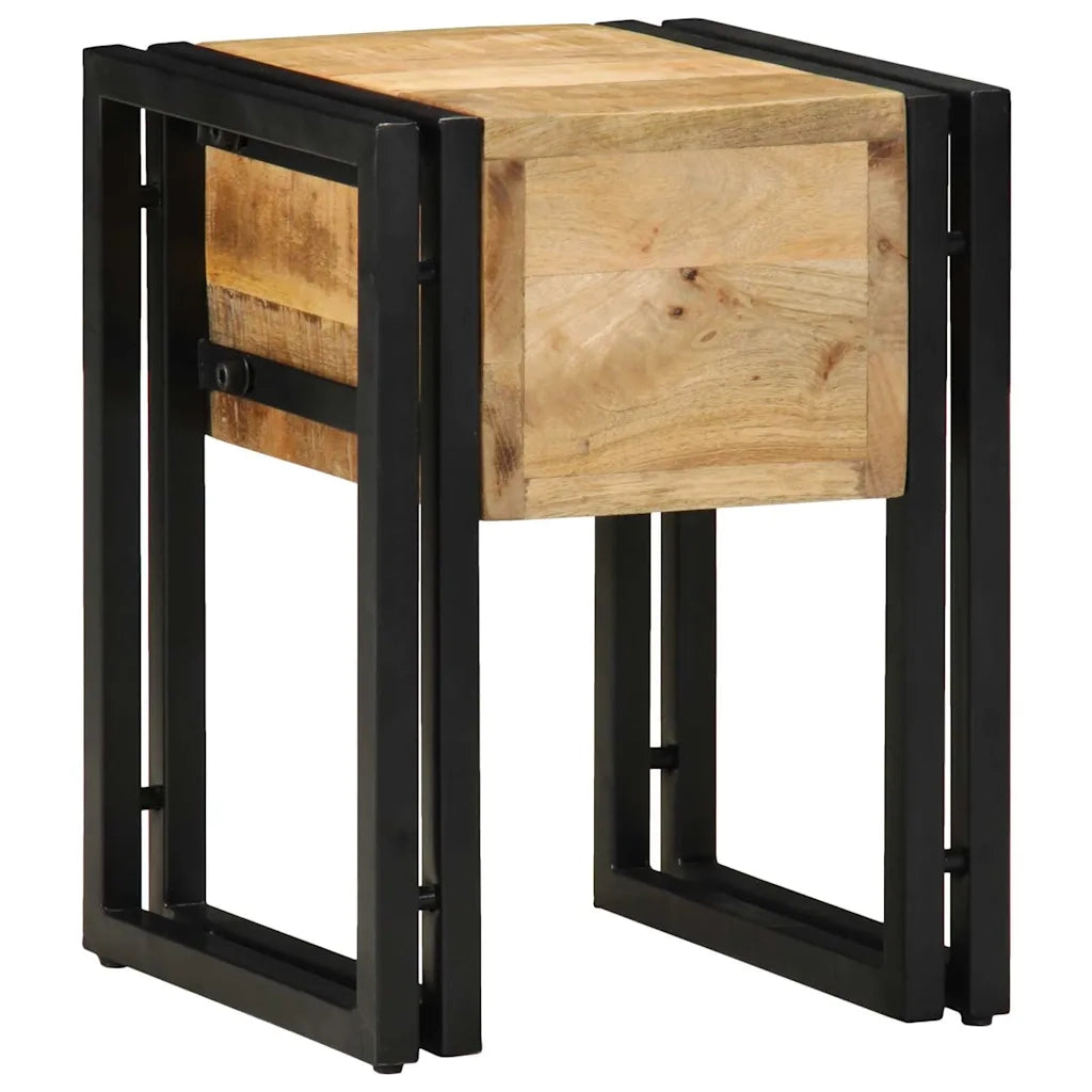 Tavolino-Tavolino da soggiorno-Tavolo 30 x 30 x 40 cm Legno di mango massiccio e Metallo