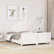 Letto senza Materasso Bianco 135x190 cm Legno Massello di Pino 3302289