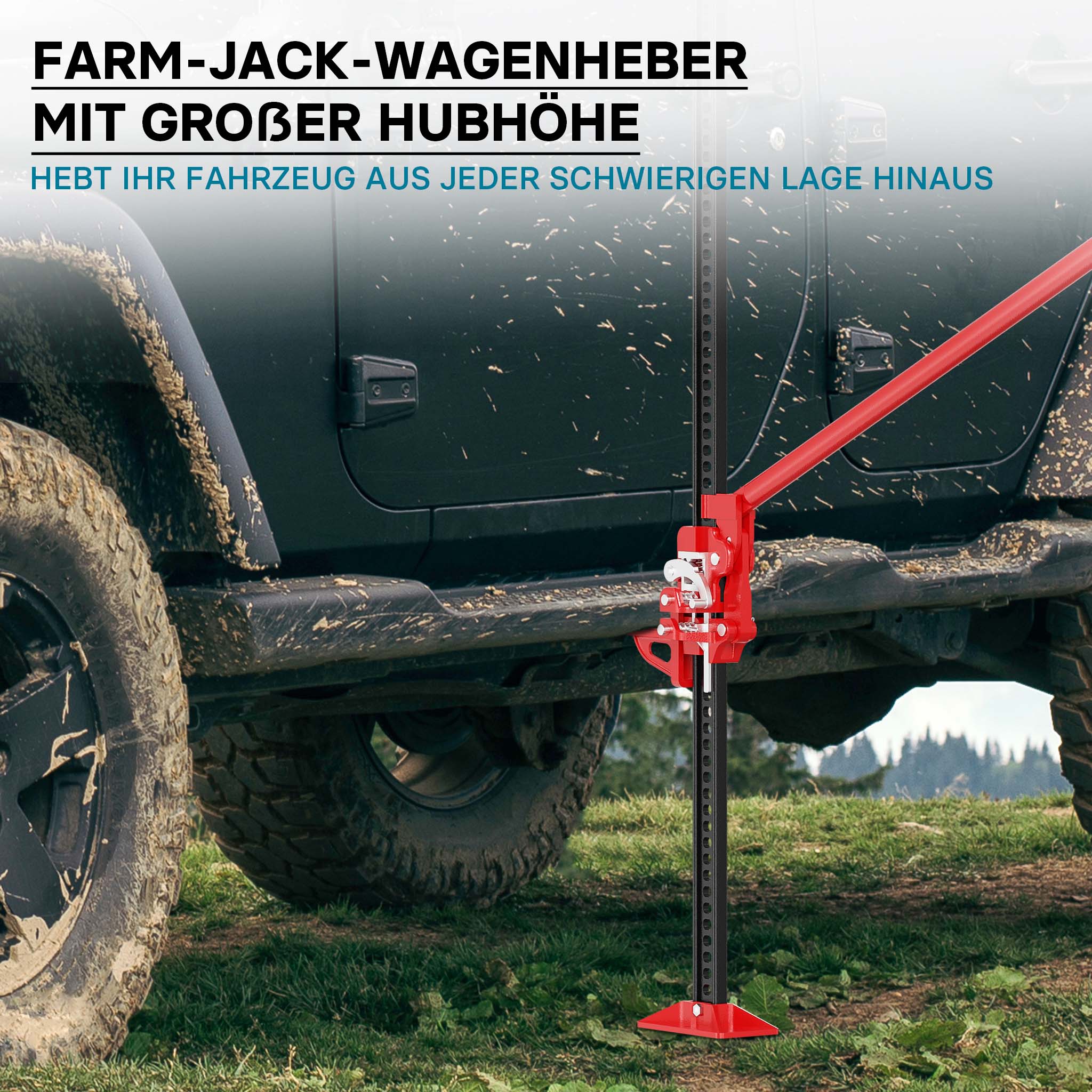 Binda meccanica 60" per fuoristrada e quad 150 cm max 3000 kg Sollevatore cric