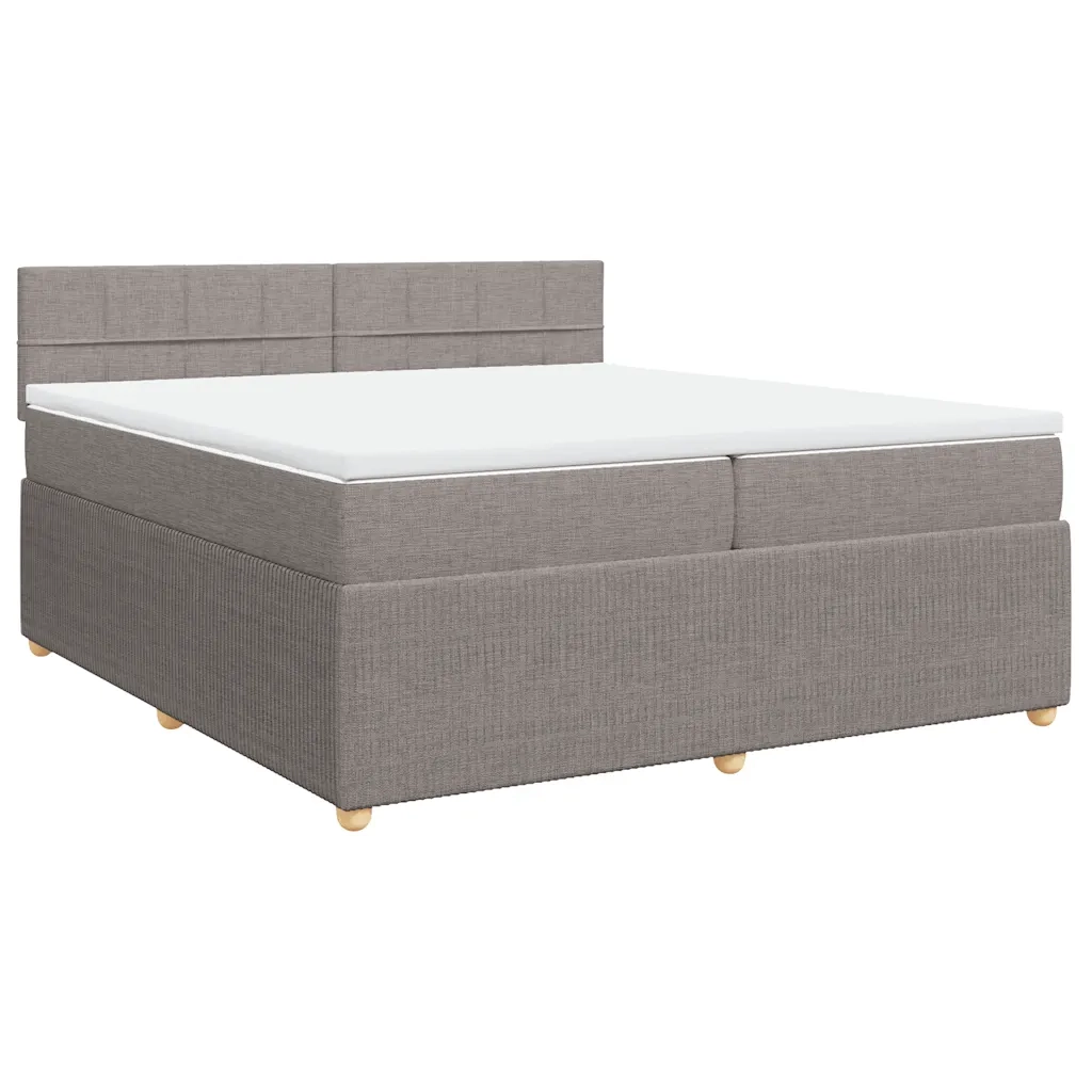 Giroletto a Molle con Materasso Tortora 200x200 cm in Tessuto 3287567