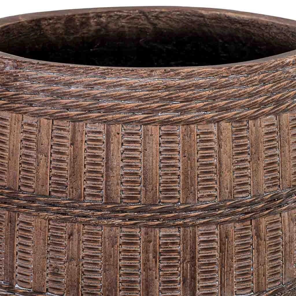 Vaso fibra di vetro marrone rossastro 36x36x36 cm