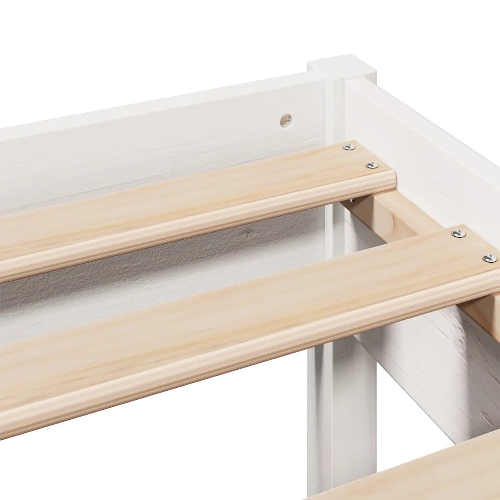 vidaXL Letto senza Materasso Bianco 135x190 cm Legno Massello di Pino